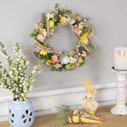 Easter wreath with flowers
