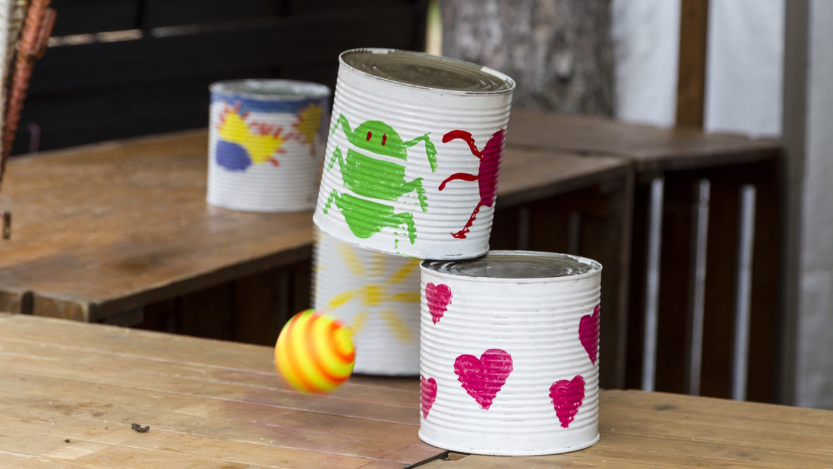 Painted tin containers