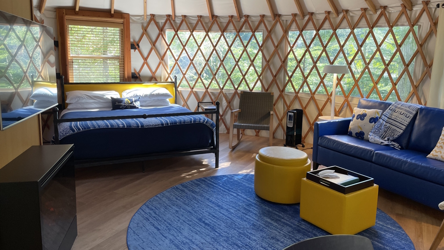 Lakedale resort yurt interior 