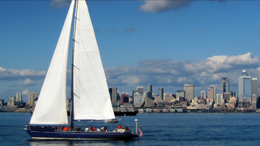 A sail board near Seattle is a fun family activitie