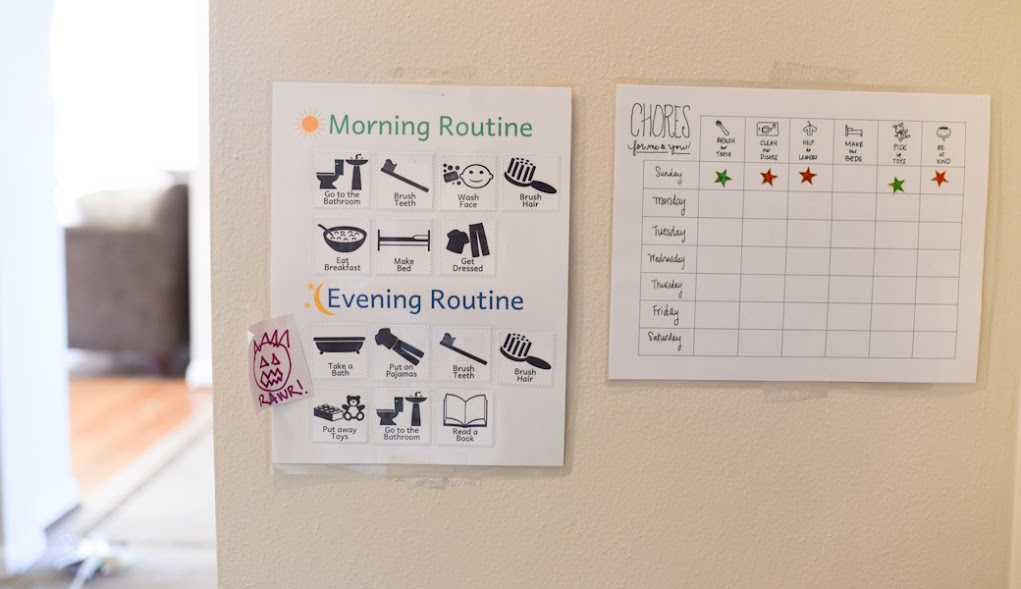 schedule on wall