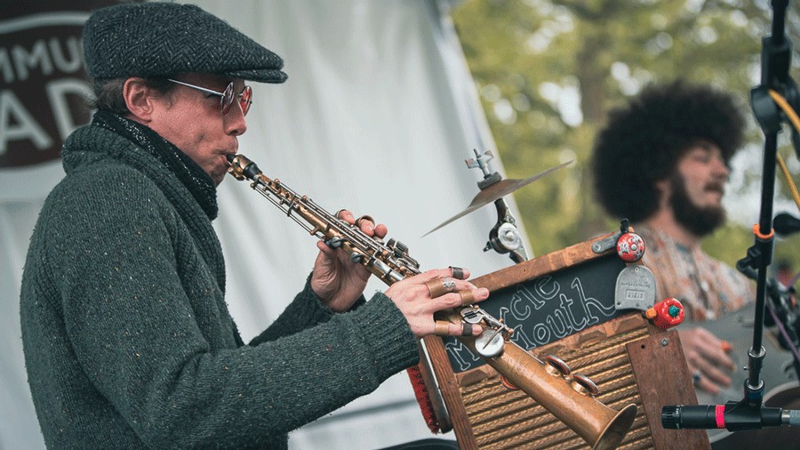 Tevis Hodge Jr. performing at Northwest Folklife Festival