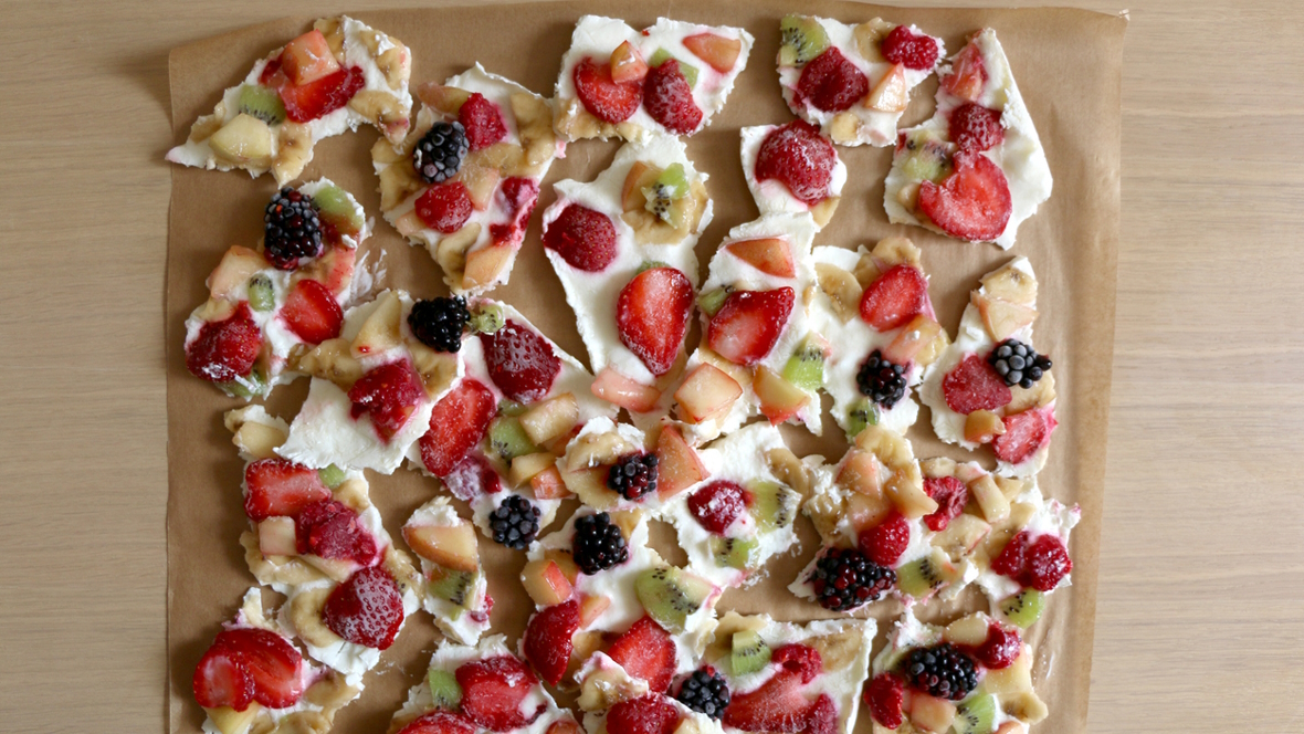 Frozen yogurt bark is a great summertime treat