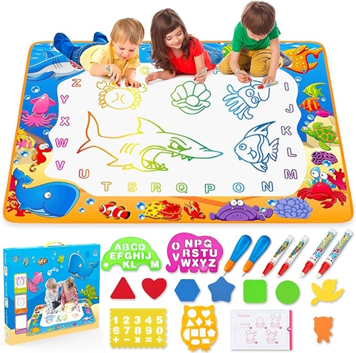 Kids drawing on a doodle pad is great outdoor movies and concerts gear