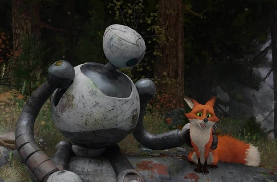 A still shot from The Wild Robot