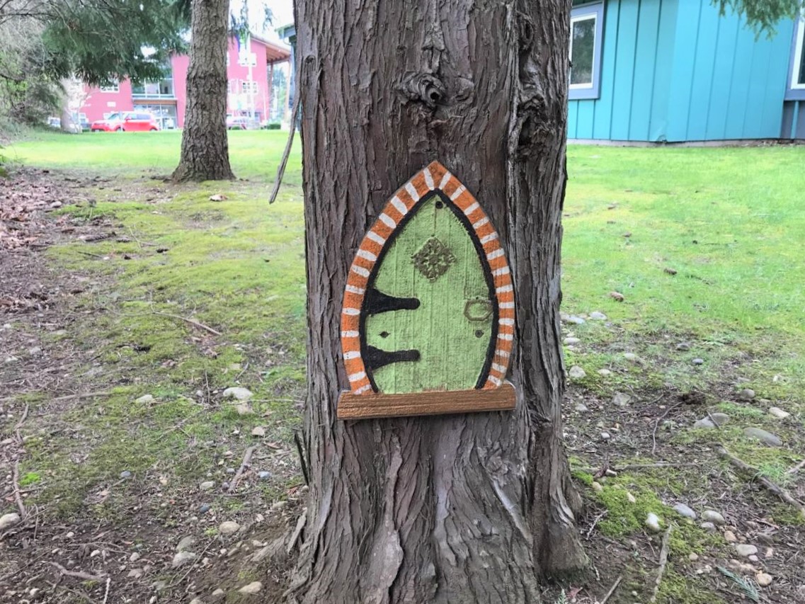 Gnome door at the Bonney Lake Library free family fun south puget sound families