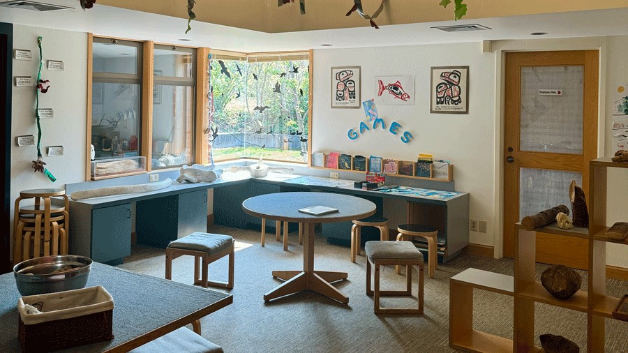 The activity room of the Padilla Bay Aquarium, a spot with plenty of things for kids to do in Skagit Valley