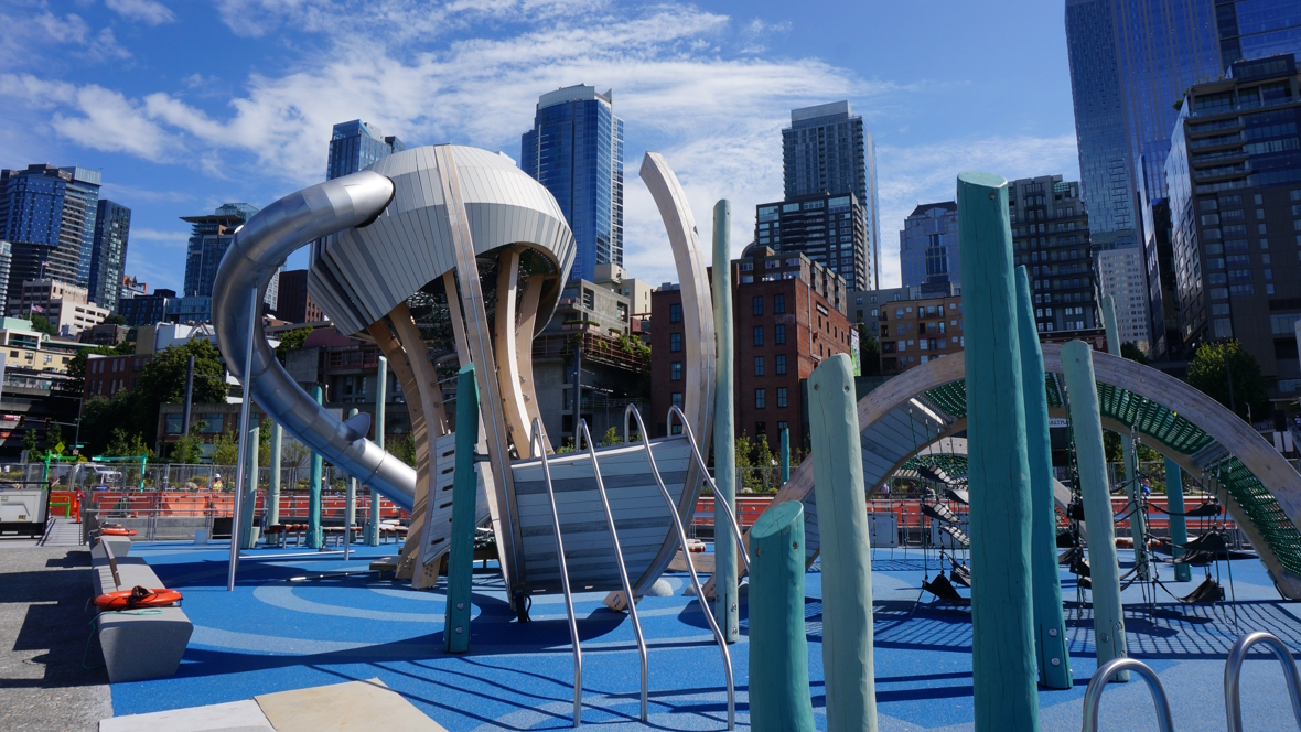 The eye-catching jellyfish structure is part of the new Pier 58 park expansion