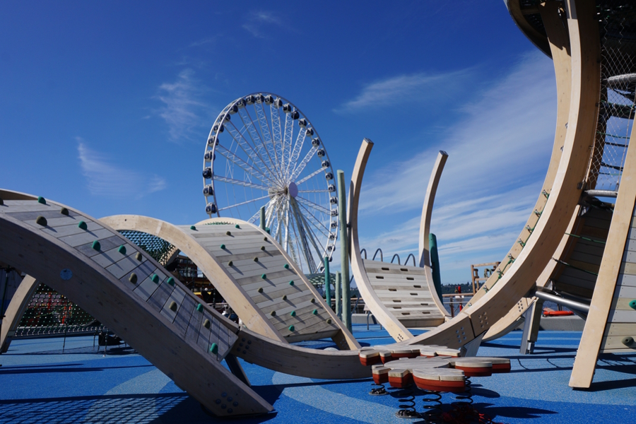 Tentacles of the jellfish at the new pier 58 playground in seattle