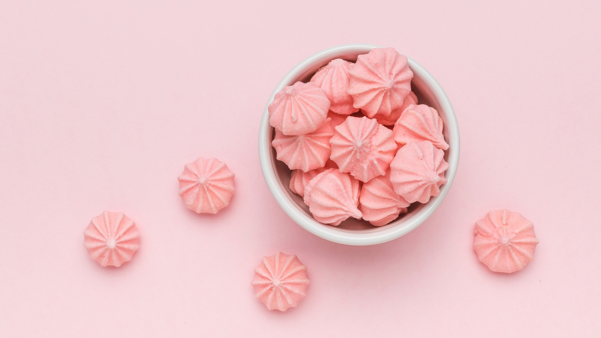 pink meringues