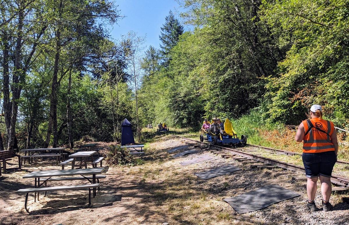 The rest stop area where rail cycles are turned around for the return trip.