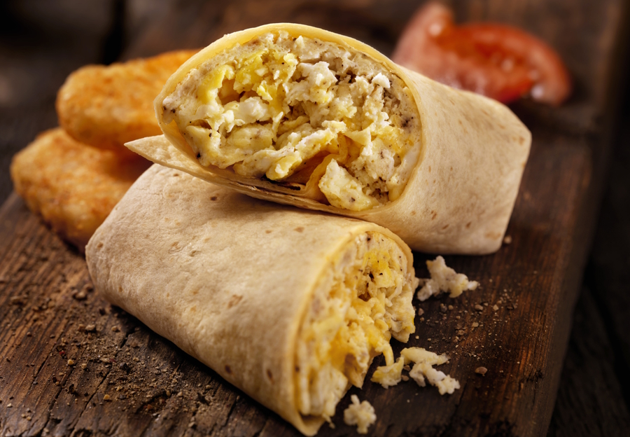 Breakfast burritos are a great healthy breakfast