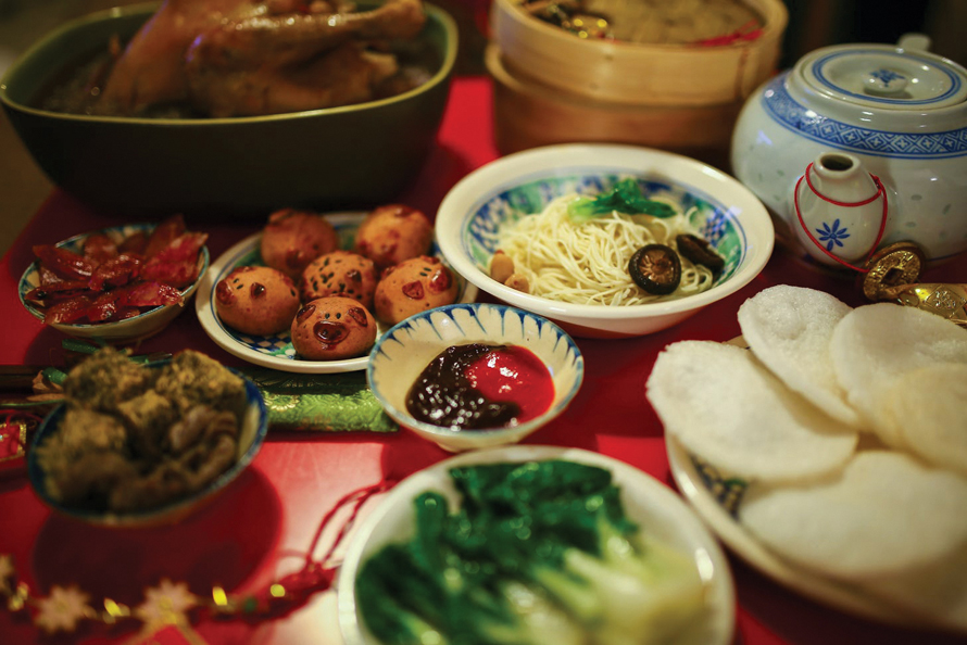 Chinese new year food traditional dinner