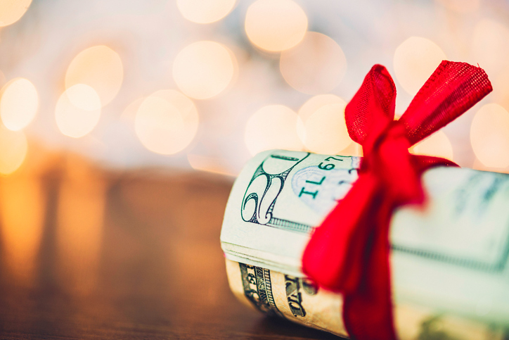 Money with bow