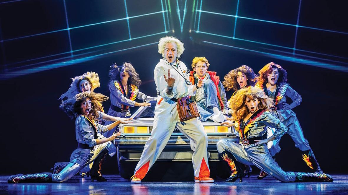 A picture of the musical Back to the Future which is a great experience gift idea for Christmas