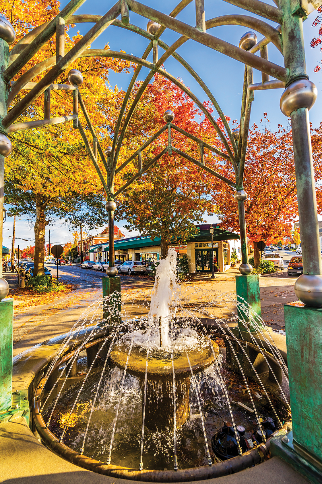 Fountain in downtown Edmonds, Washington