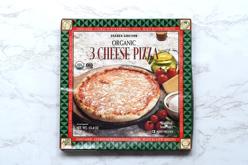 box of 3 Cheese pizza from Trader Joes