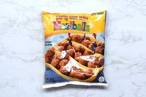 Bag of frozen meatballs