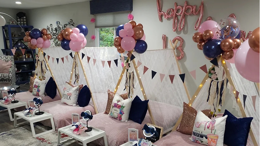 Fancy tents for a sleepover from Fanciful Celebrations