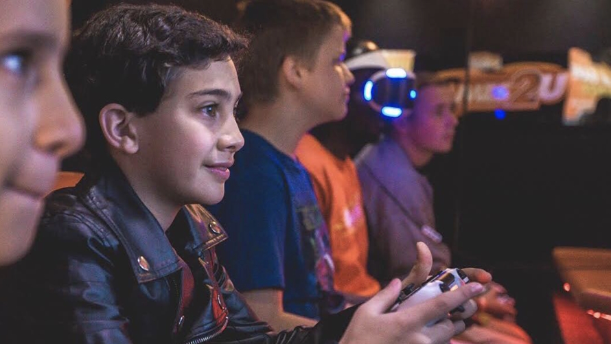 boys playing video games
