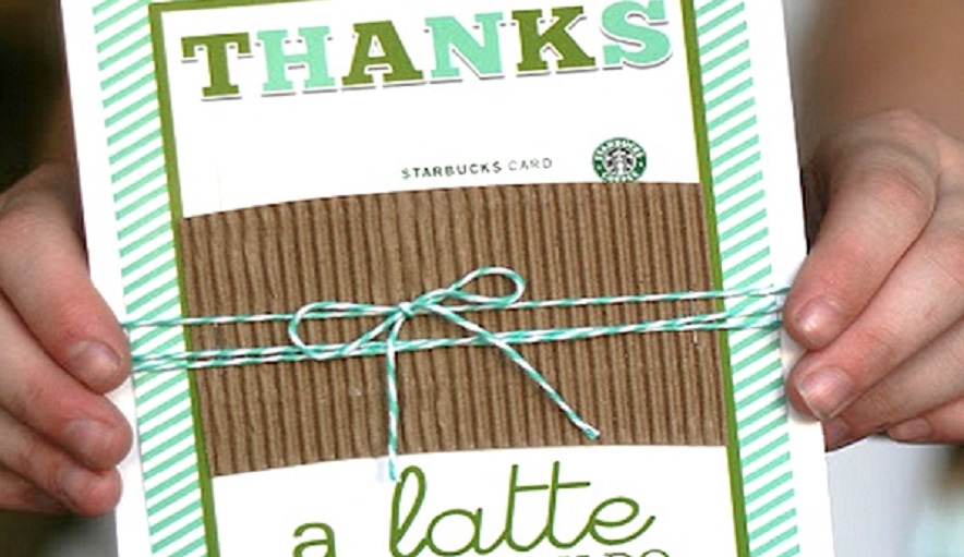 Coffee gift card holder