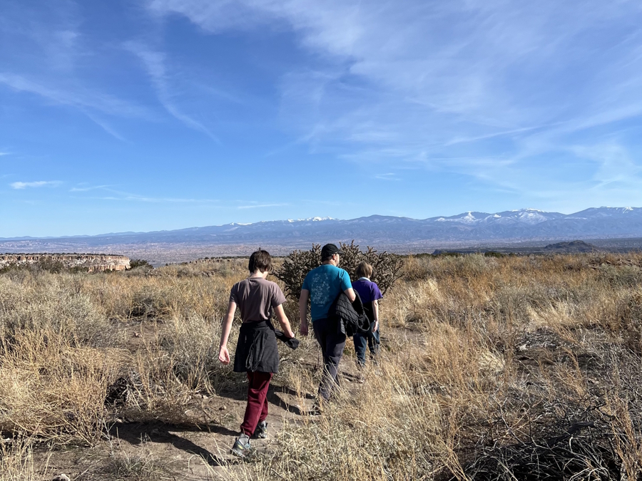 family walking in Santa Fe