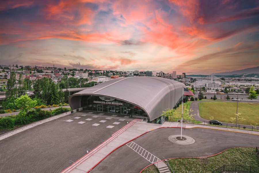 LeMay – America’s Car Museum in front of a beautiful sunset