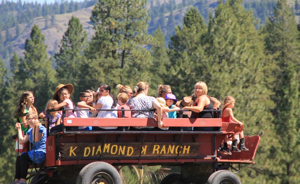 Wagon ride at K-Diamond-K Guest Ranch