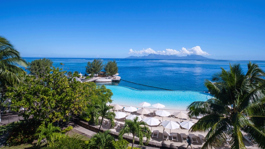 The view of the water from Te Moana in Tahiti