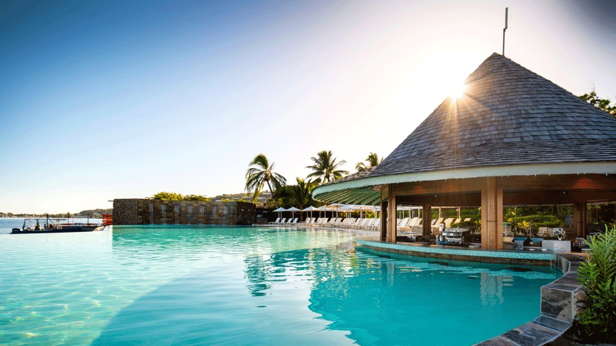 The pool has beautiful views and inviting water at Te Moana Pool