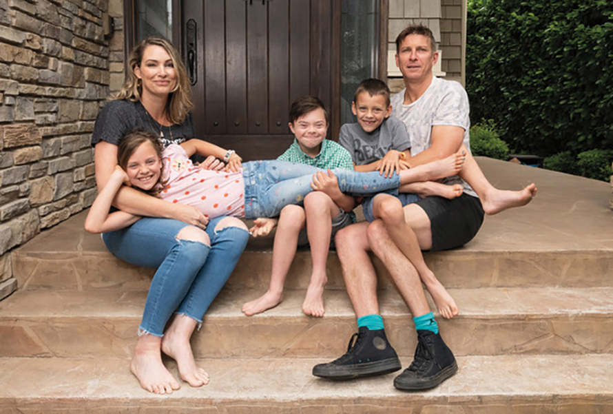 Sinéad Quinn-Biskup with her three children and husband Sasha Biskup