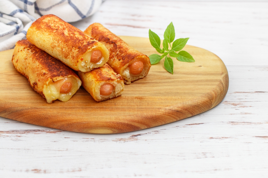 sausage wrapped in French toast
