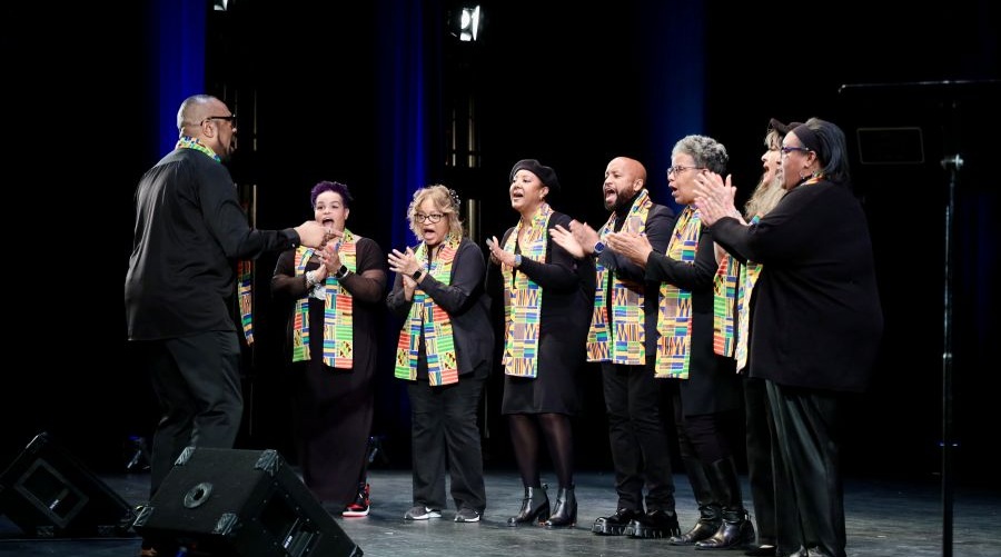 Northwest African American Museum’s African American Cultural Ensemble (ACE), performing at the 2025 King County Annual MLK Celebration