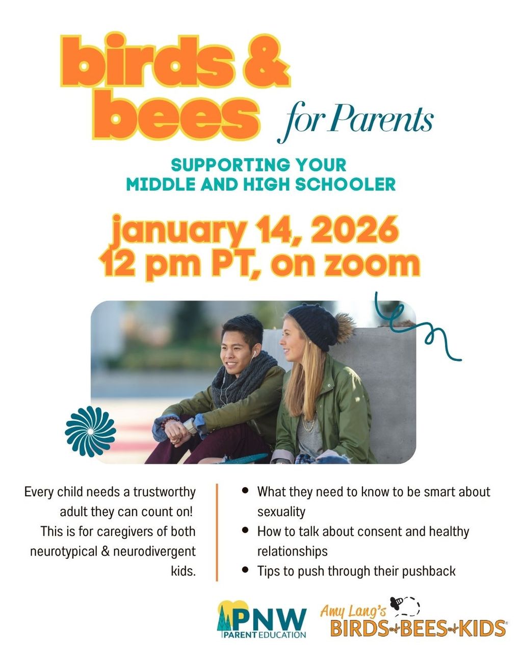 Virtual: Birds & Bees For Parents – Supporting Your Middle and High Schooler