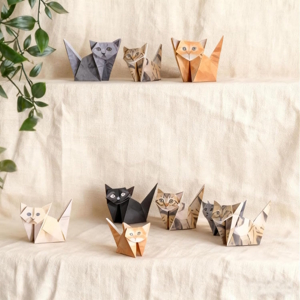 paper origami cats