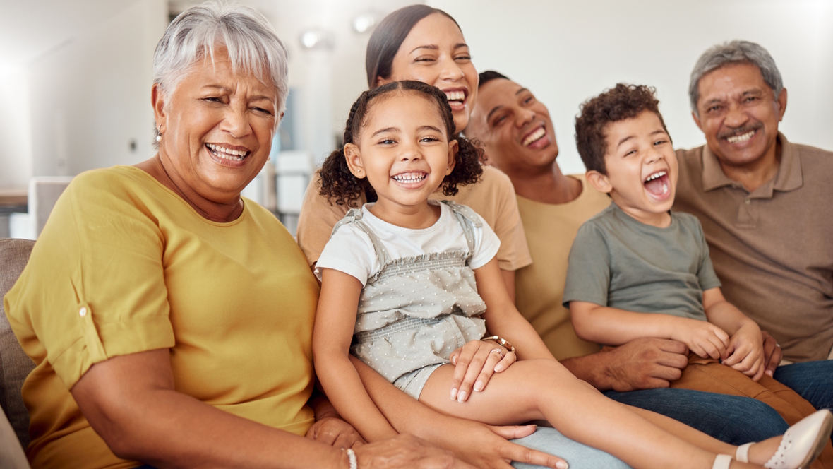 happy multigenerational family