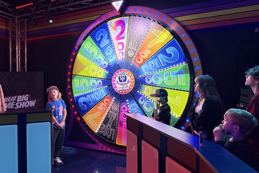 spinning the big wheel at the Great Big Game Show