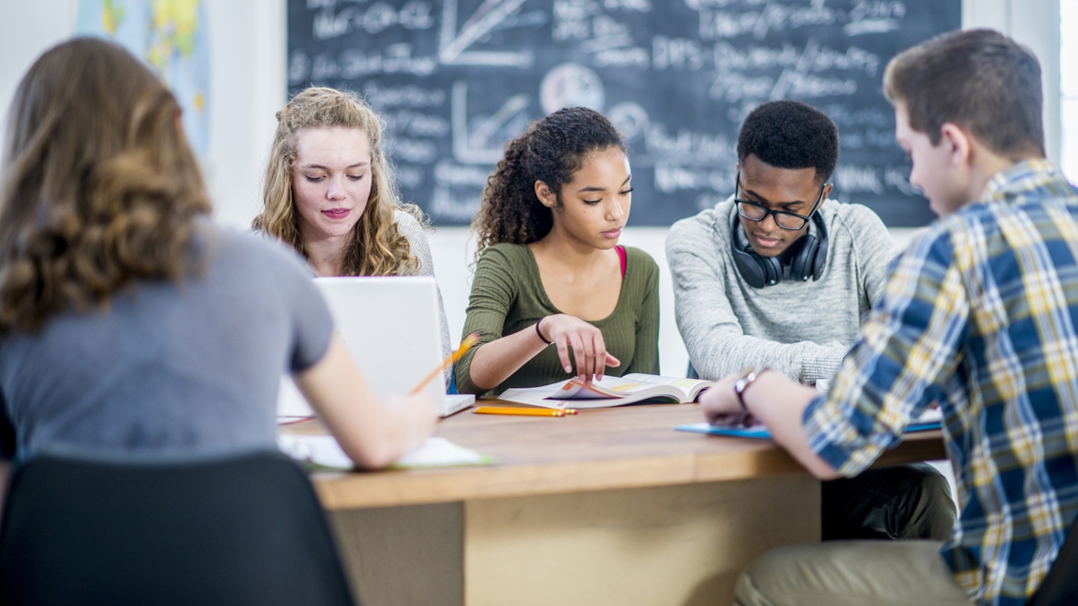 high school students in an advanced learning program