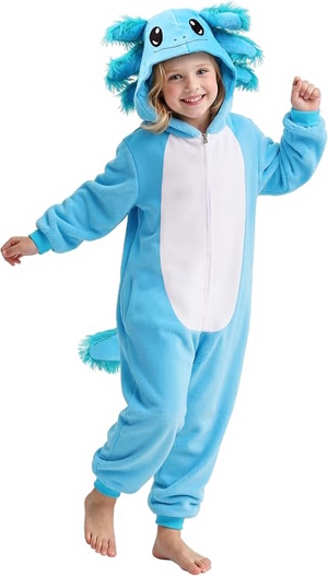 girl in an axolotl costume