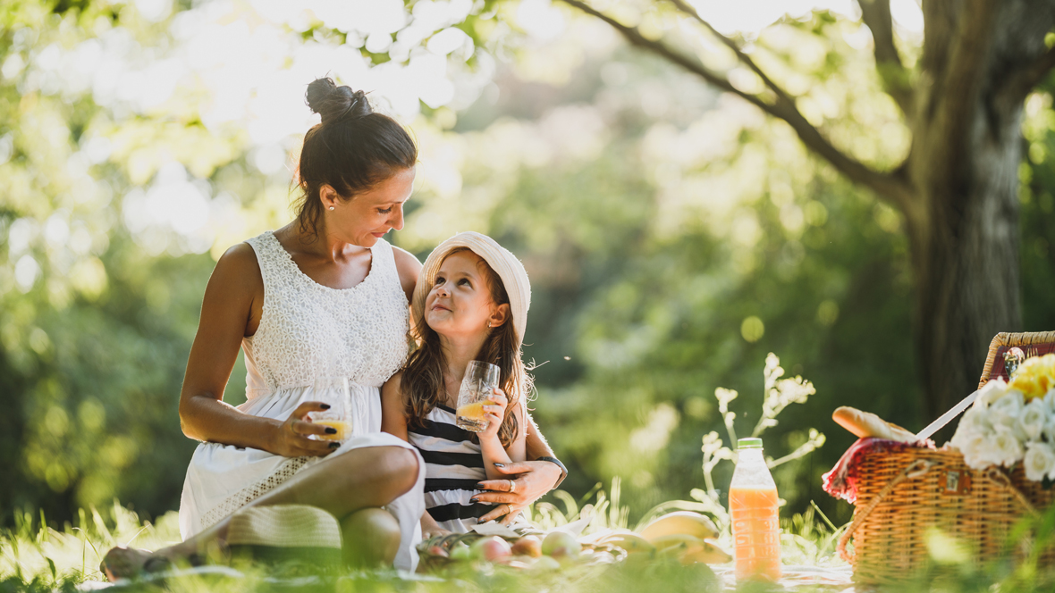 mom and daughter celebrating Mother's Day in Seattle with a farm picnic