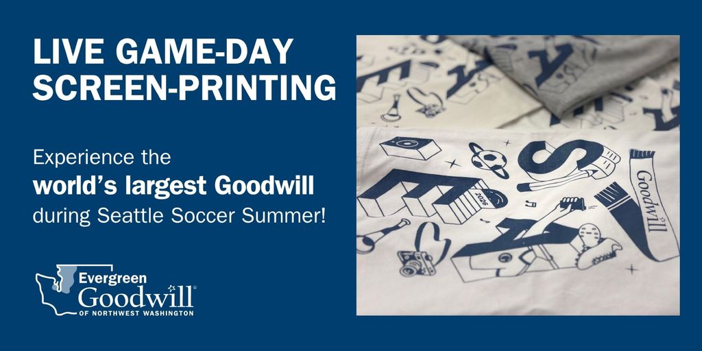Live Game Day Screen Printing at Goodwill
