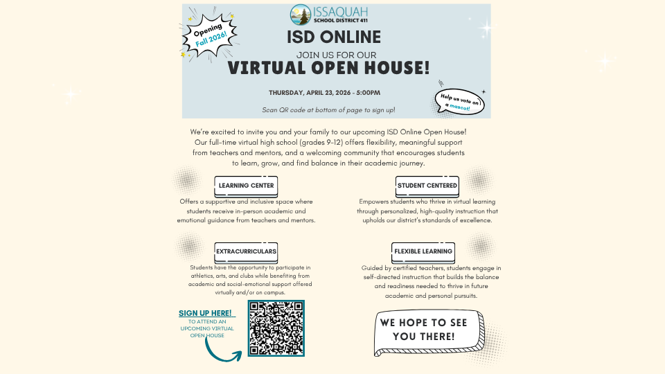 Virtual: Issaquah School District High School Open House