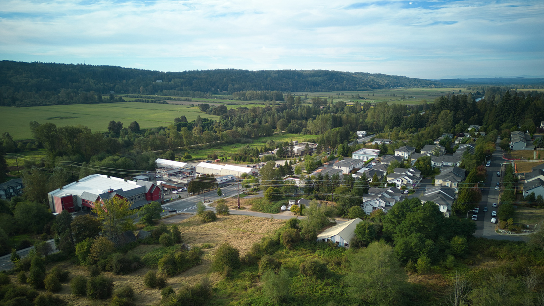 aerial view of Duvall farm country