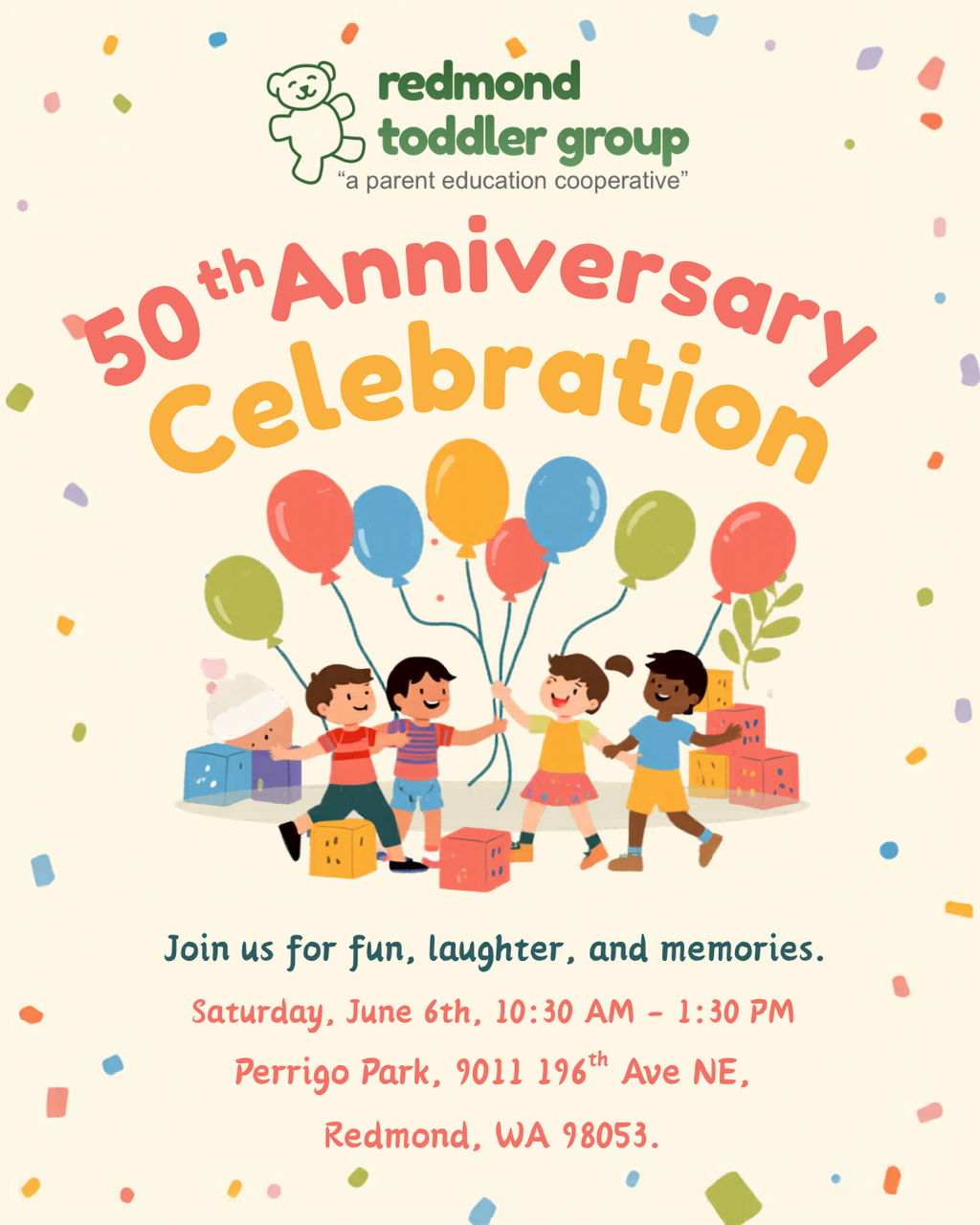 Redmond Toddler Group’s 50th Anniversary Celebration