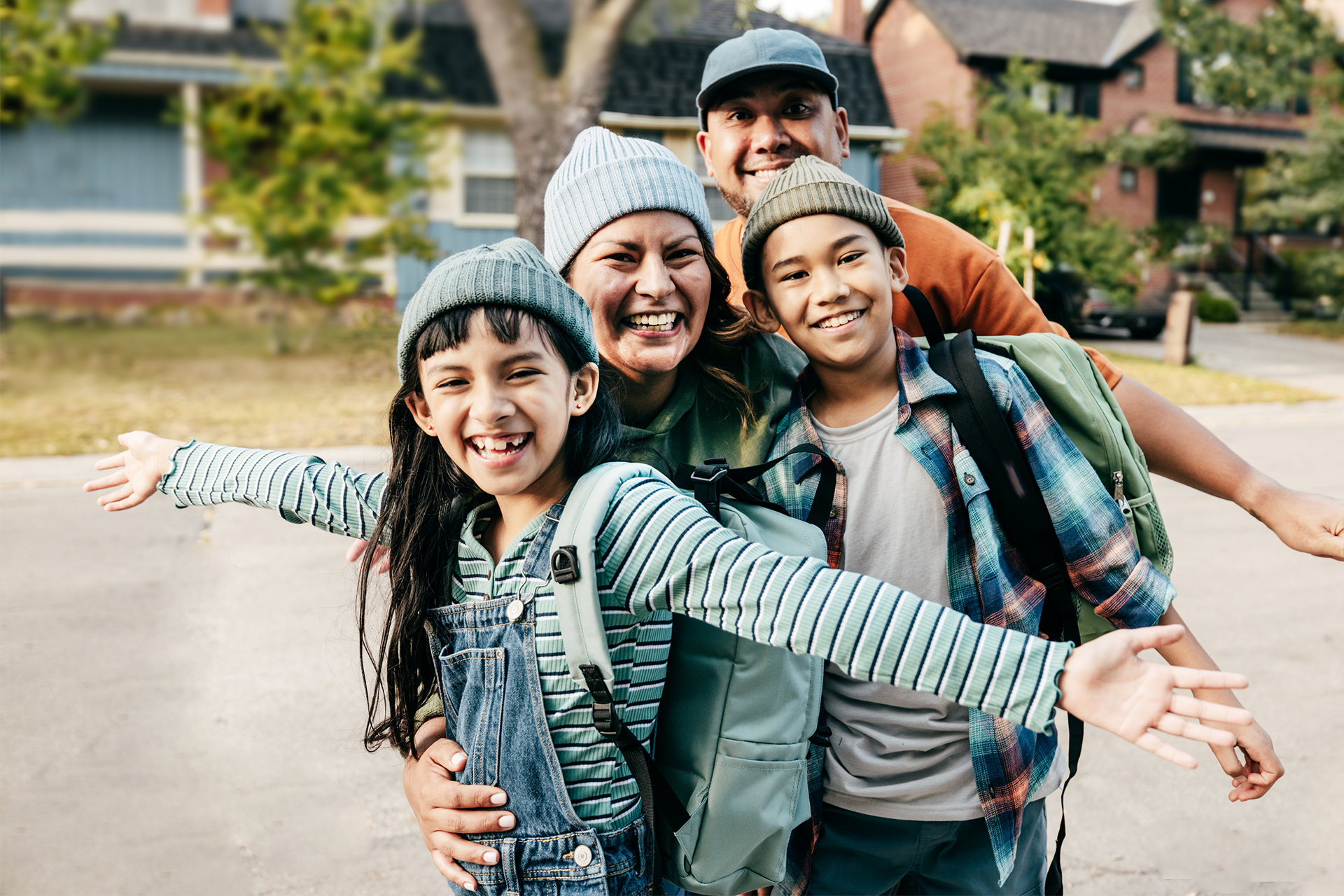 Family enjoying outdoors together