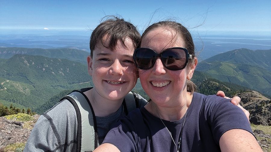 Allison and her son at Mt Townsend