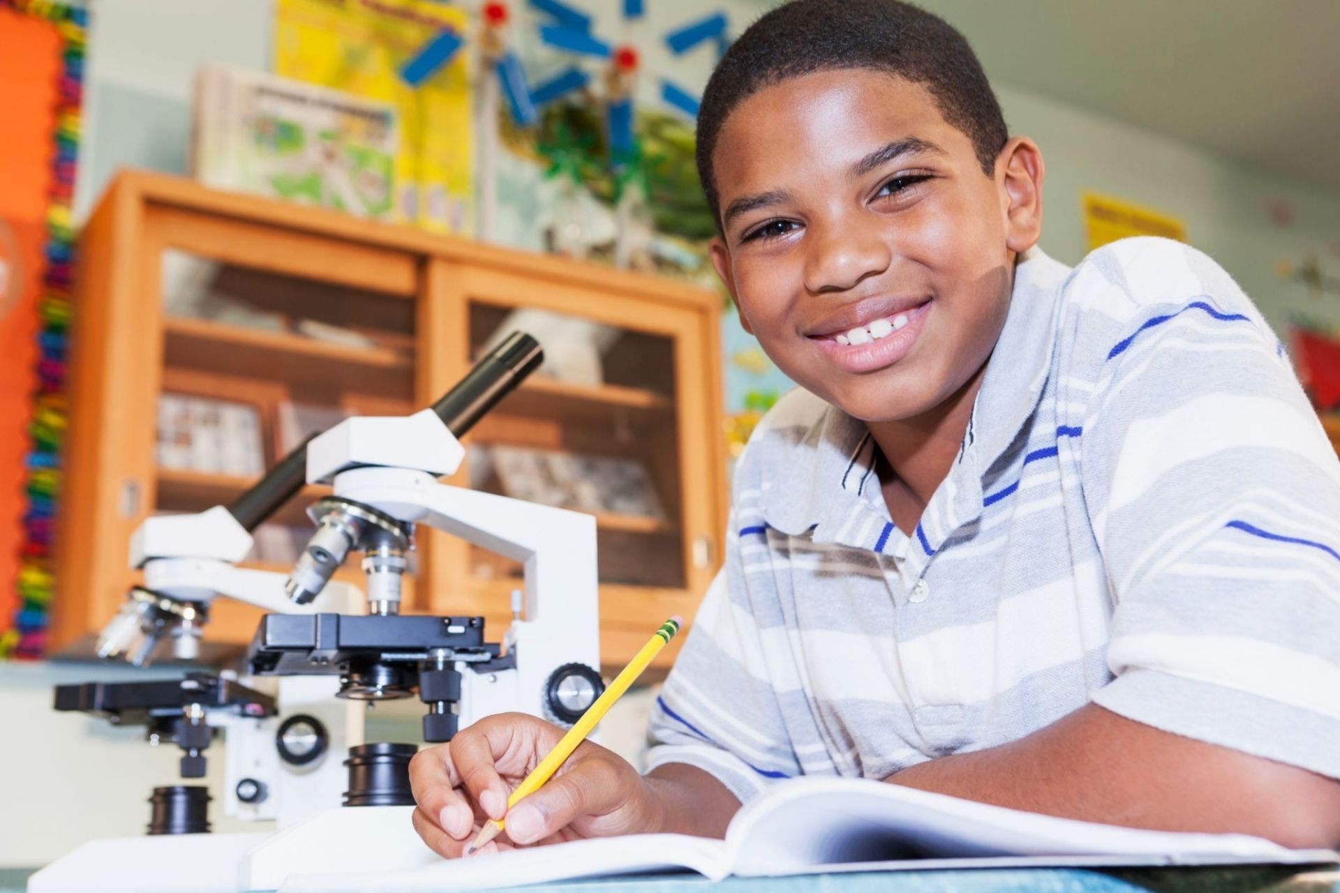 student at a science lab