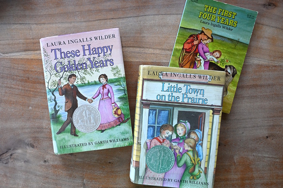 The cover of three books from the Little House series