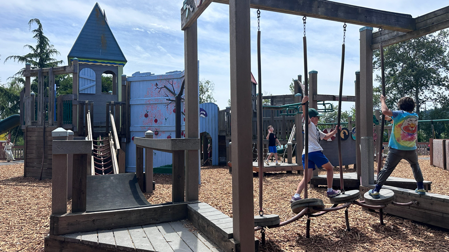 kids playing on Freedom Park Playground, a Camano Island attraction