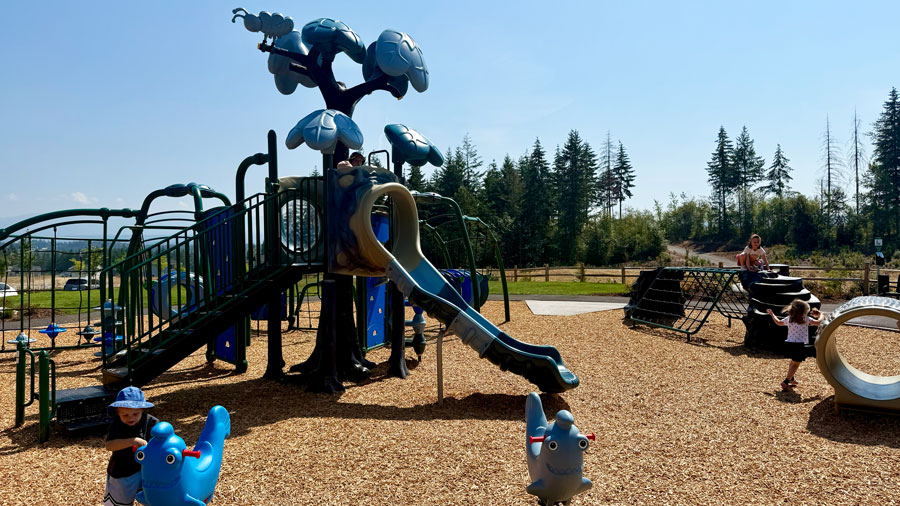 play area at Ruff 'N' Tumble Park for younger kids, with climbing and bouncing elements